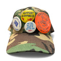 Camouflage 6-Panel Vintage Pins Reworked Embroidered Hat